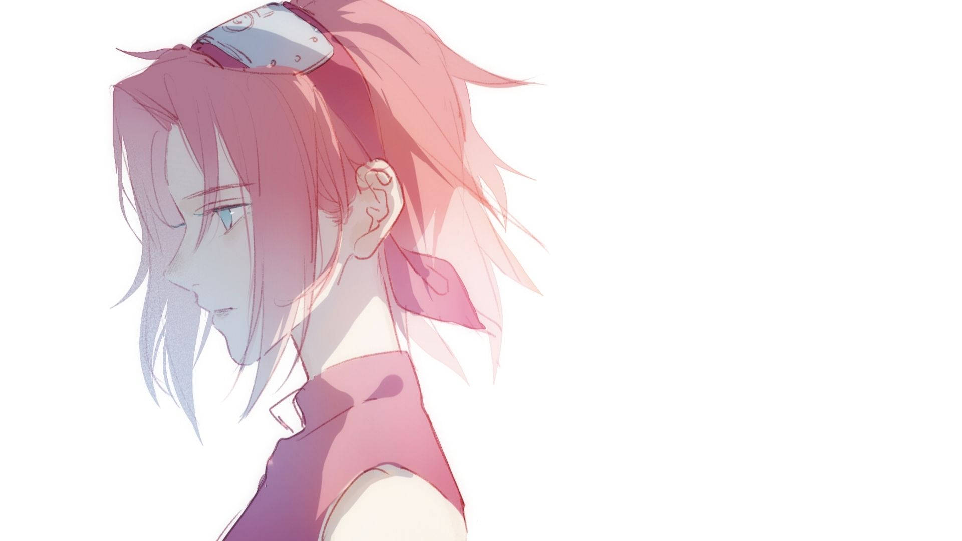 Naruto Sakura, pink hair, headband, Full HD Desktop Wallpaper