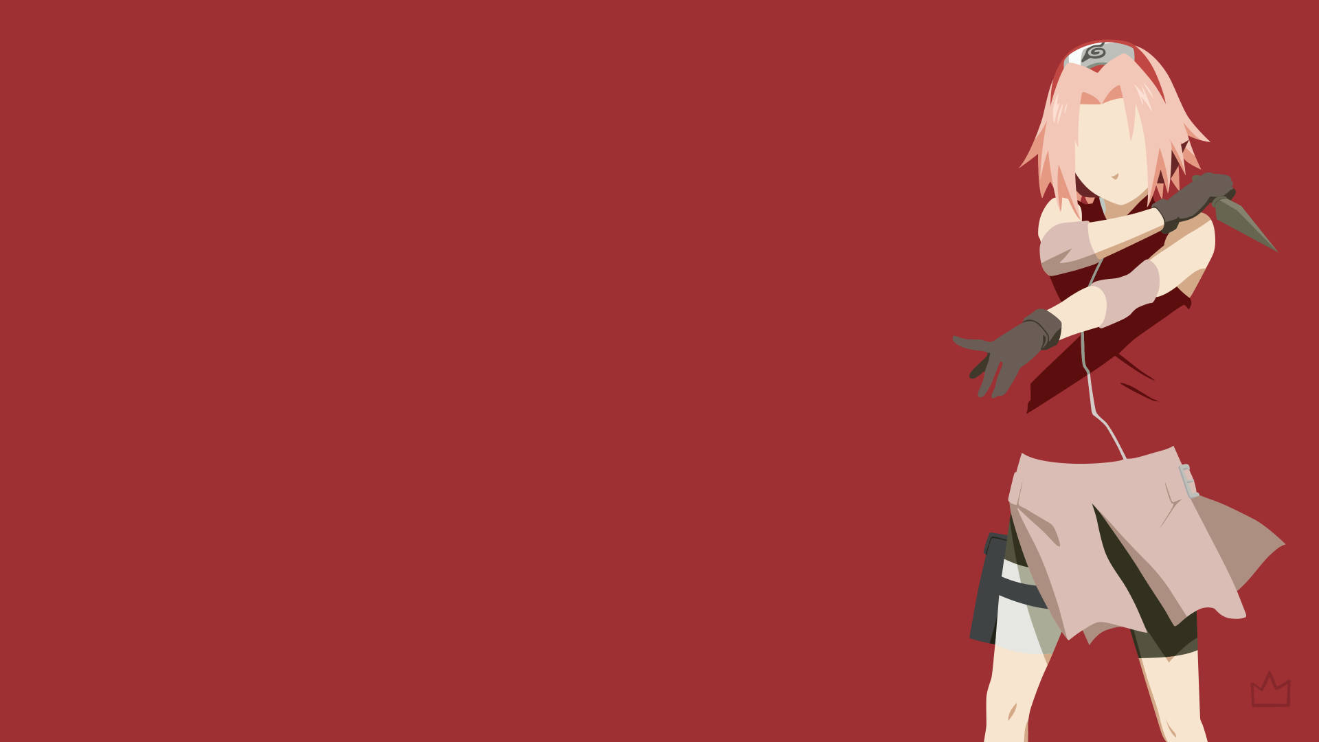 Naruto Sakura, pink hair, headband, Full HD Desktop Wallpaper