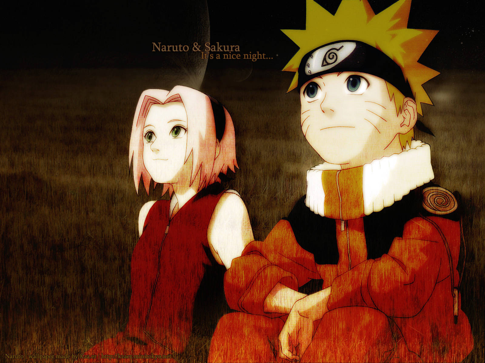 Naruto, Sakura, starry night sky, HD Desktop Wallpaper