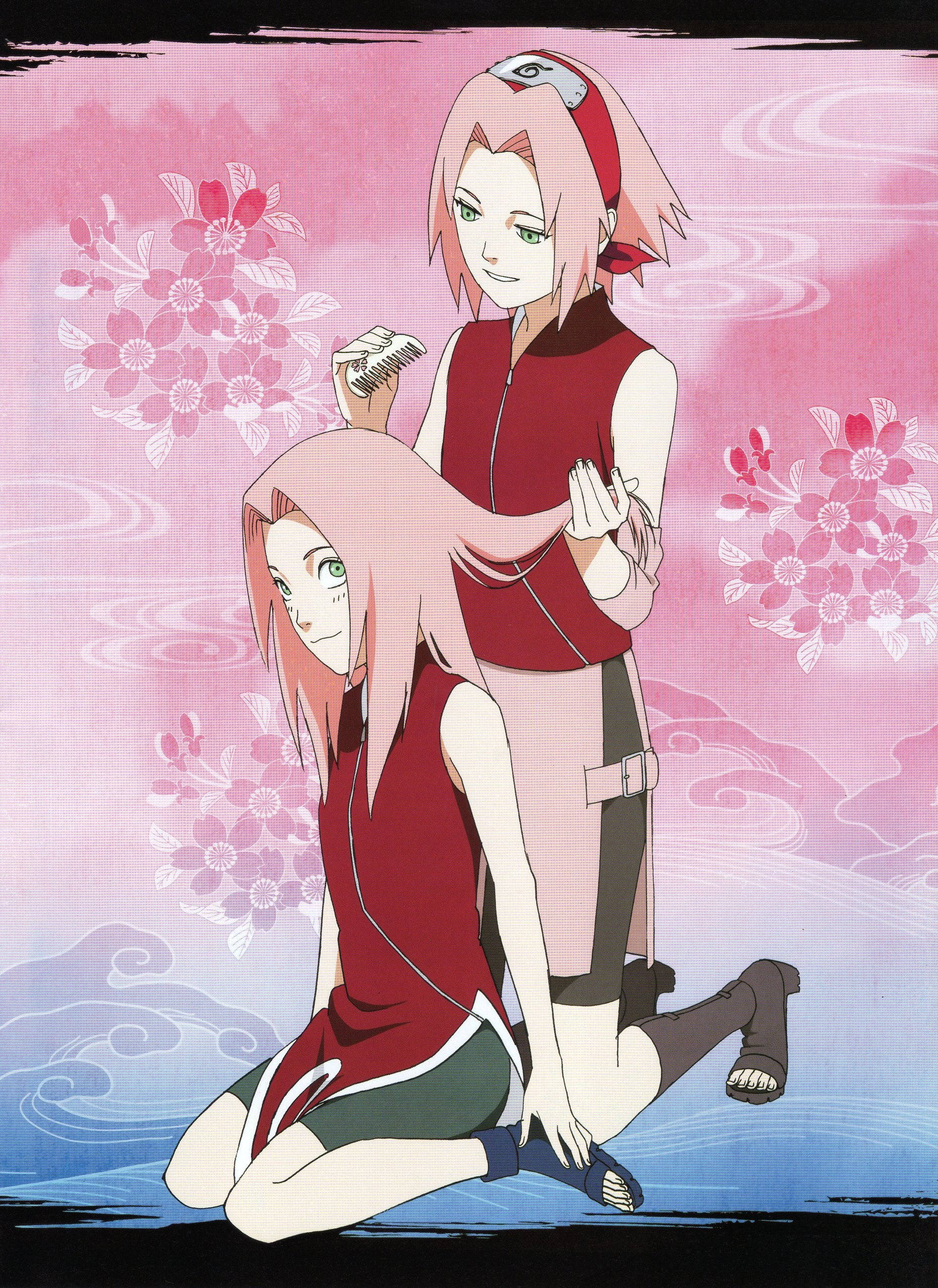 Naruto, Sakura, pink hair, 2K Phone Wallpaper