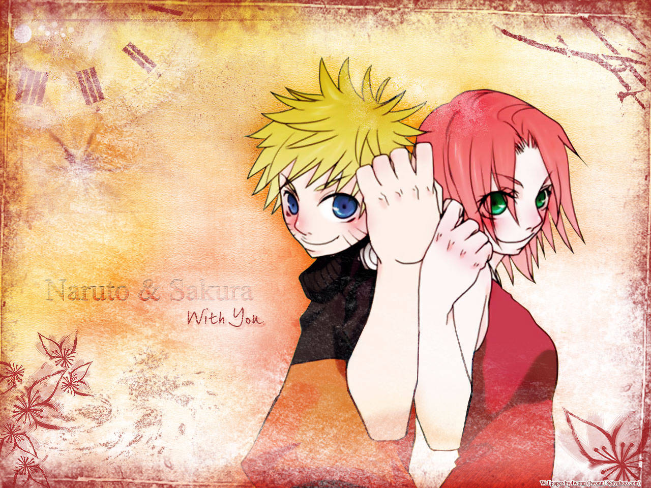 Naruto, Sakura, cherry blossom motifs, HD Desktop Wallpaper