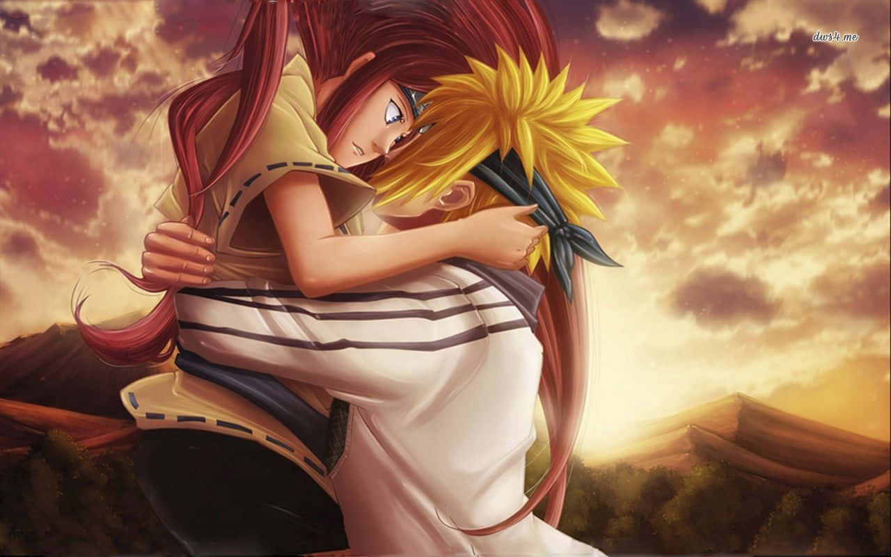 Naruto, fiery sunset sky, dramatic clouds, HD Desktop Wallpaper