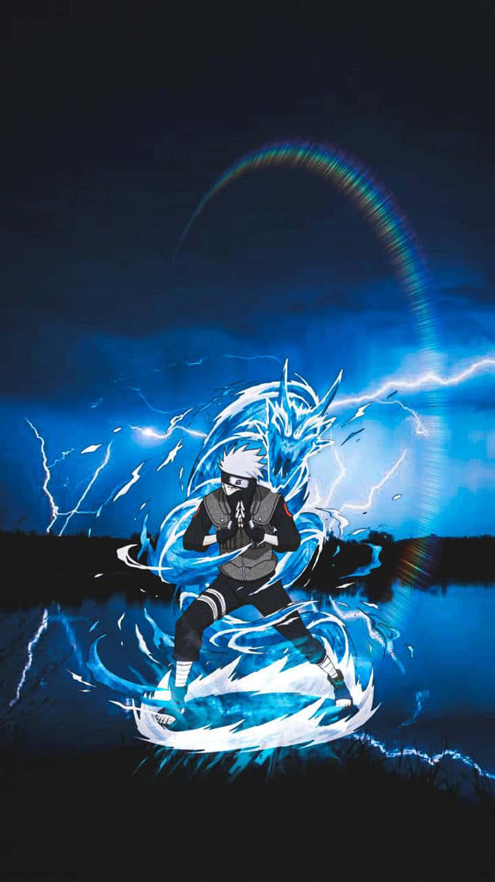 Naruto Scenery, ninja warrior, glowing blue dragon energy, HD Phone Wallpaper