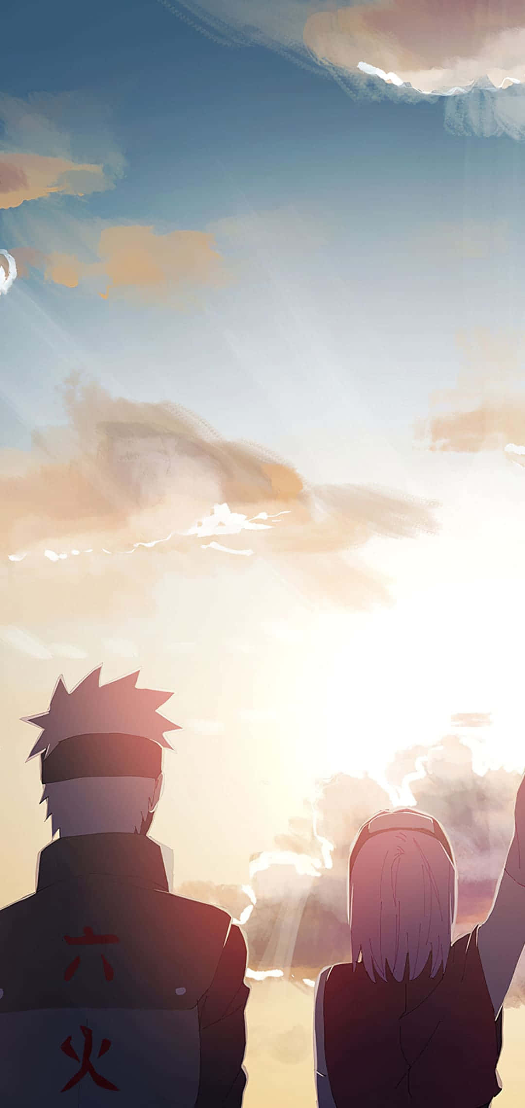 Naruto, sky, glowing sunset, Full HD Phone Wallpaper
