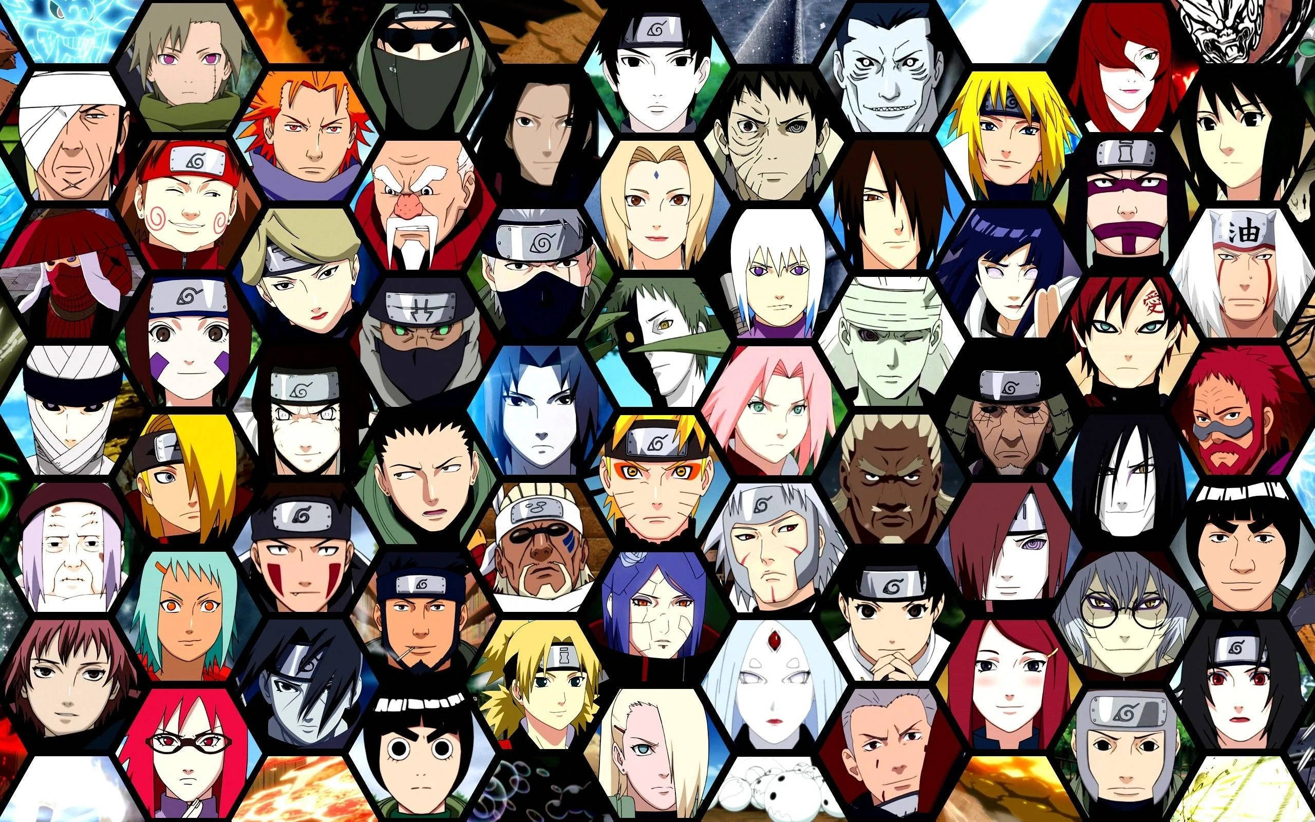 Naruto Shippuden, all characters, anime characters, 2K Desktop Wallpaper