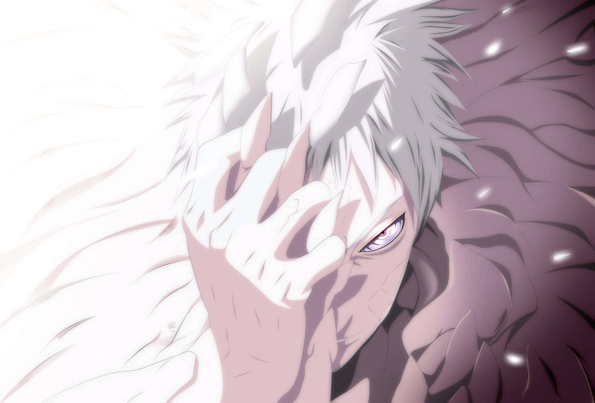 Naruto, transformed state, white hair, Full HD Desktop Wallpaper
