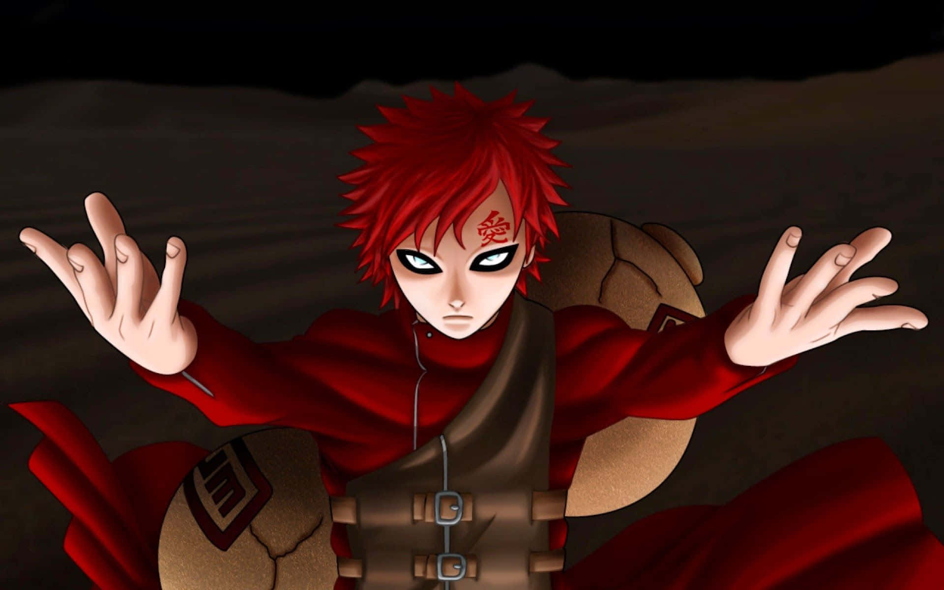 red-haired ninja, glowing eyes, red cloak, Full HD Desktop Wallpaper