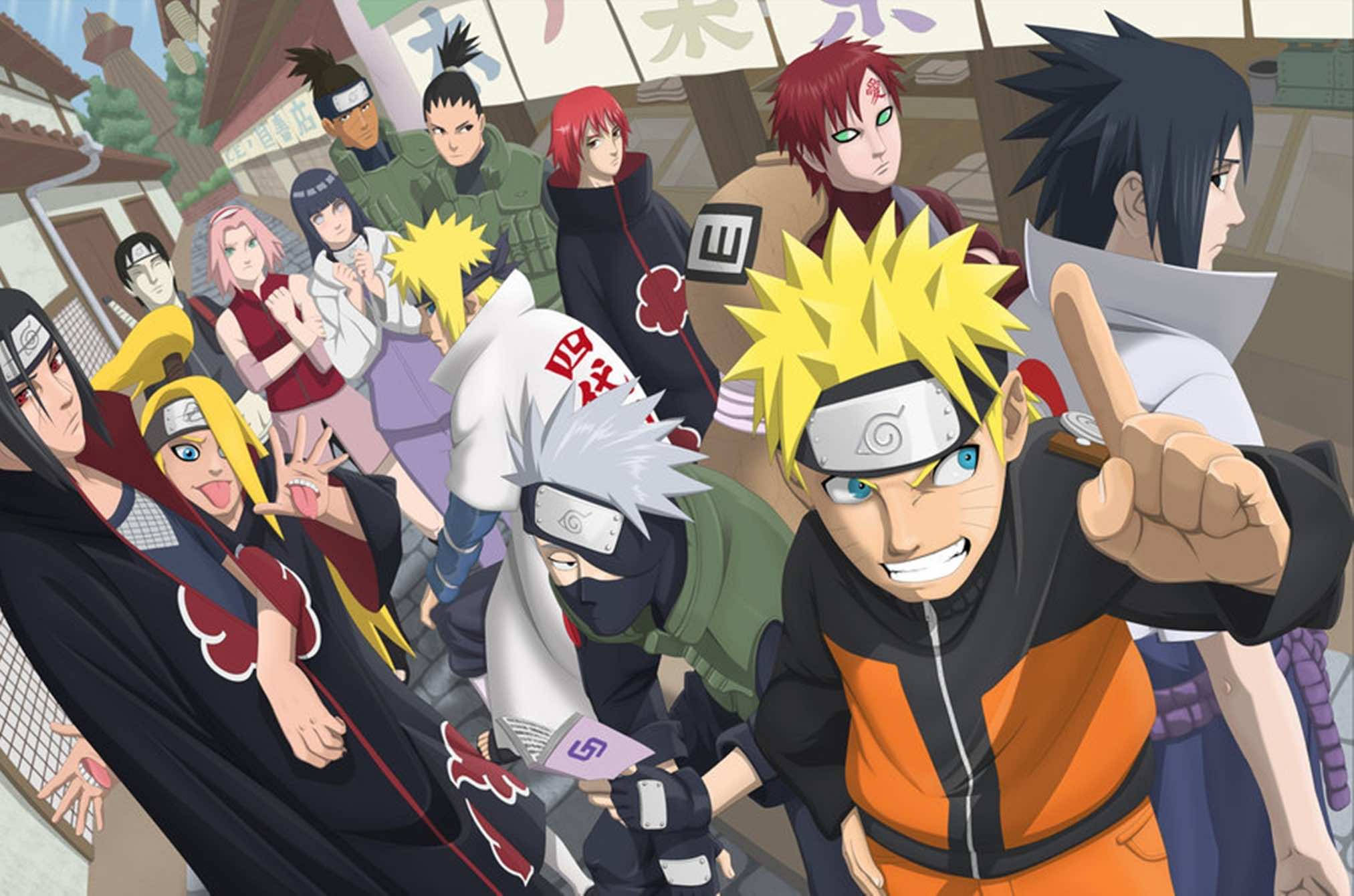 Naruto Shippuden, all characters, outdoors, Full HD Desktop Wallpaper