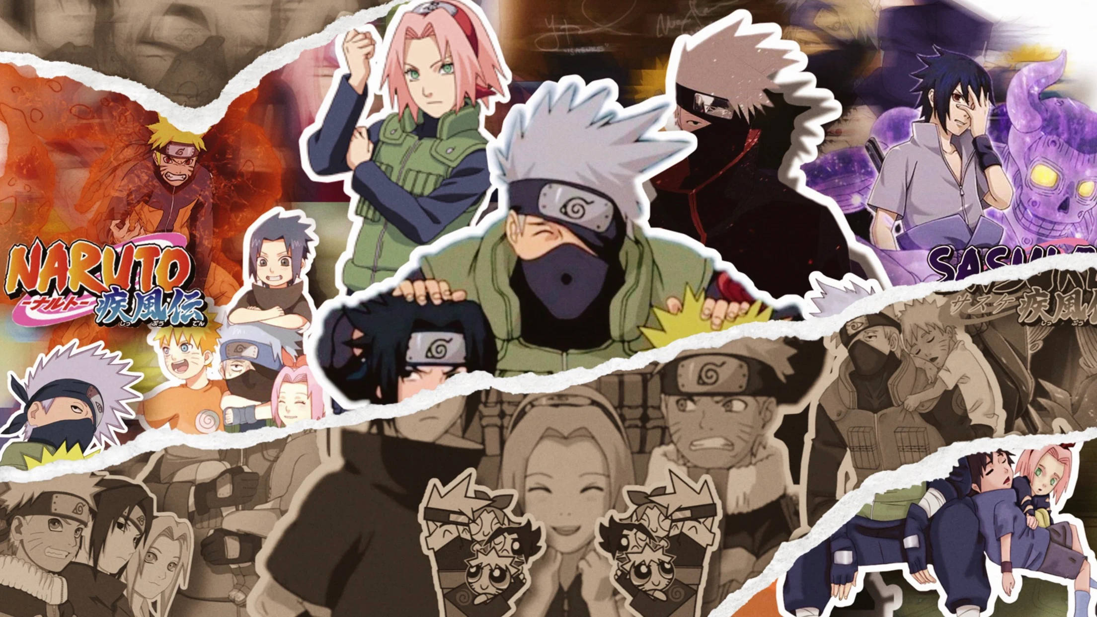 Naruto Shippuden, Naruto characters, dynamic poses, Full HD Desktop Wallpaper