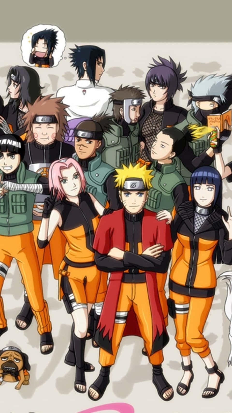 Naruto Shippuden, iPhone, orange and green uniforms, HD Phone Wallpaper