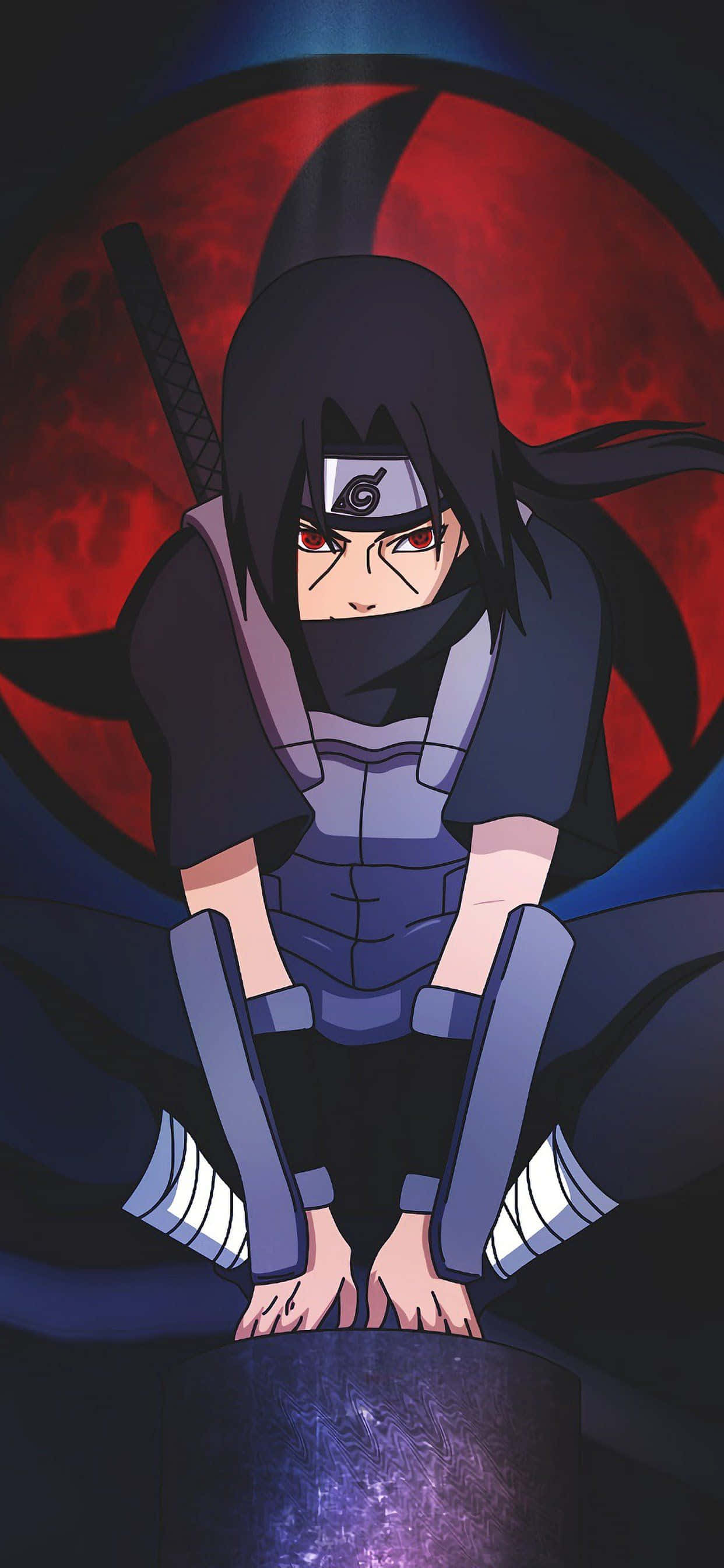 Naruto Shippuden, iPhone, red eyes, 2K Phone Wallpaper