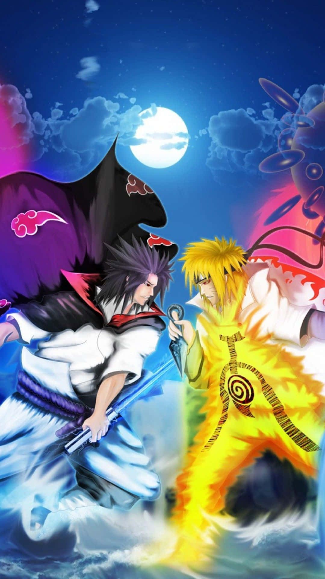 Naruto Shippuden, iPhone, full moon, Full HD Phone Wallpaper