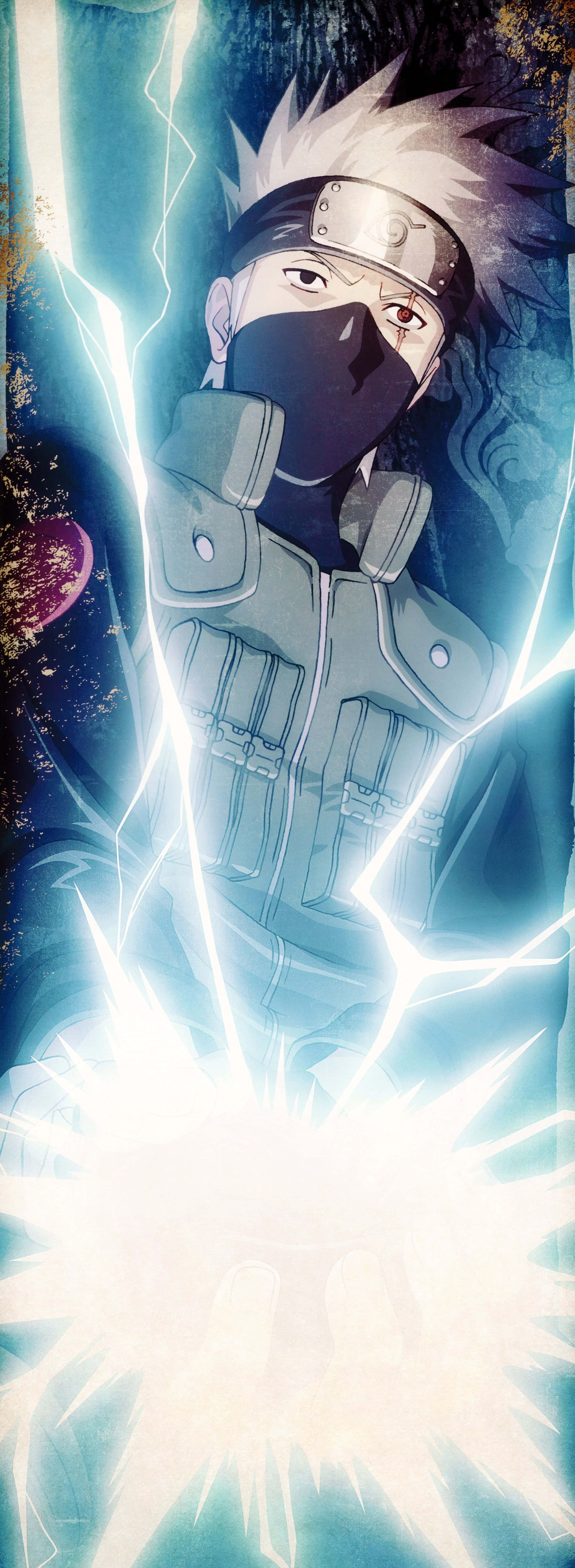 Naruto Shippuden, iPhone, spiky white hair, 5K Phone Wallpaper