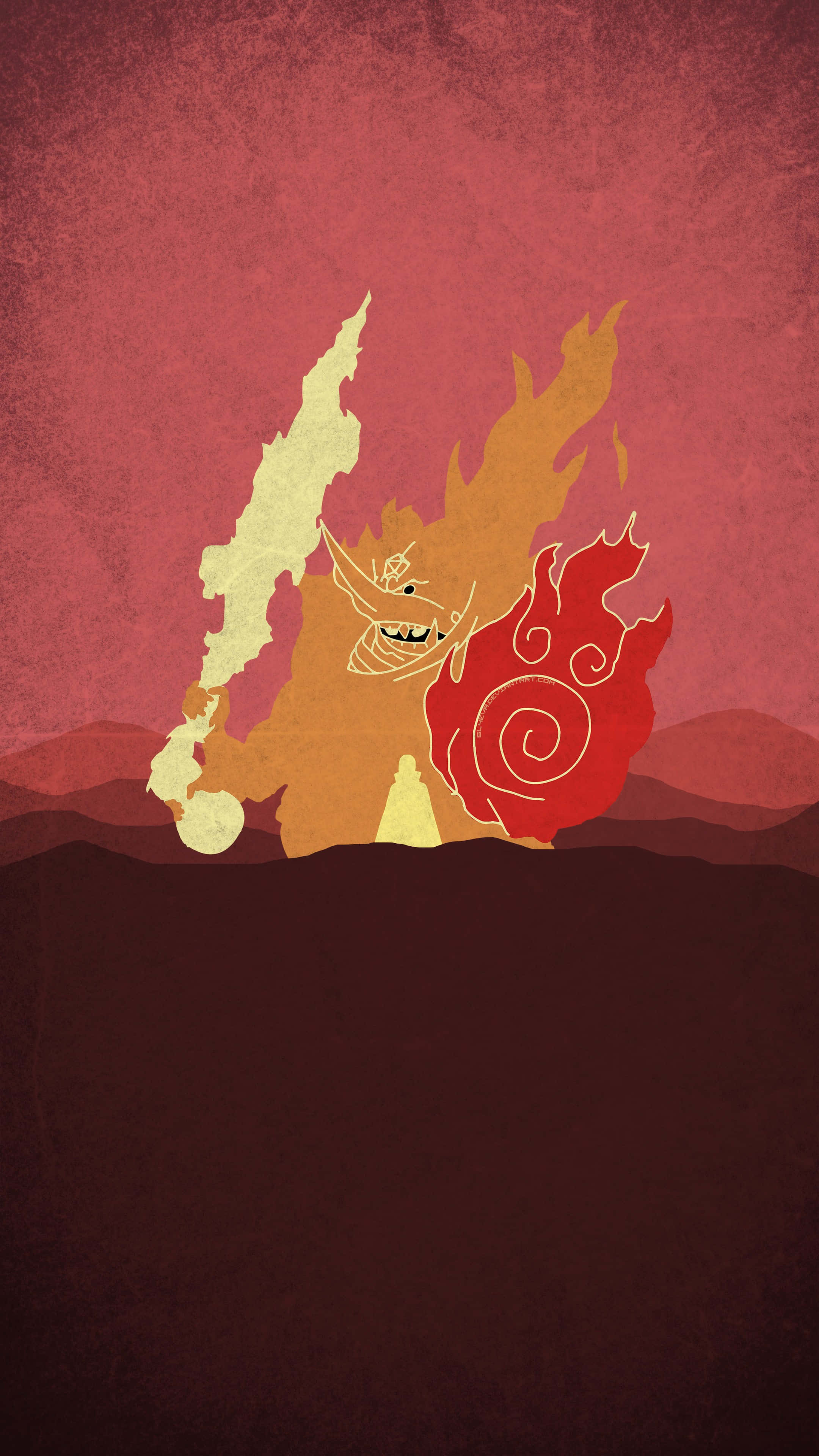 Naruto Shippuden, iPhone, fiery dragon, 4K Phone Wallpaper