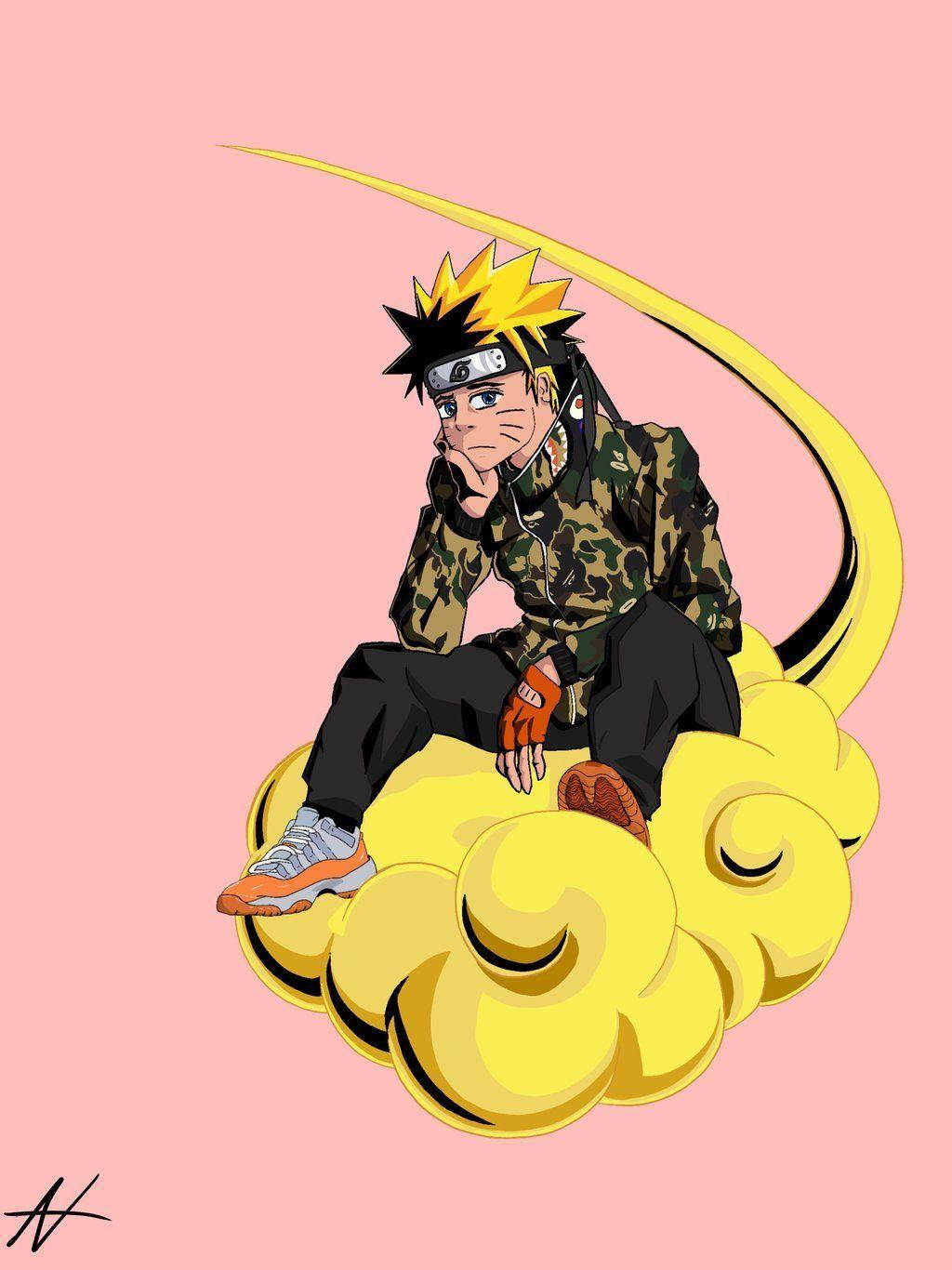 Naruto Supreme Cloud, Naruto, yellow cloud, HD Phone Wallpaper