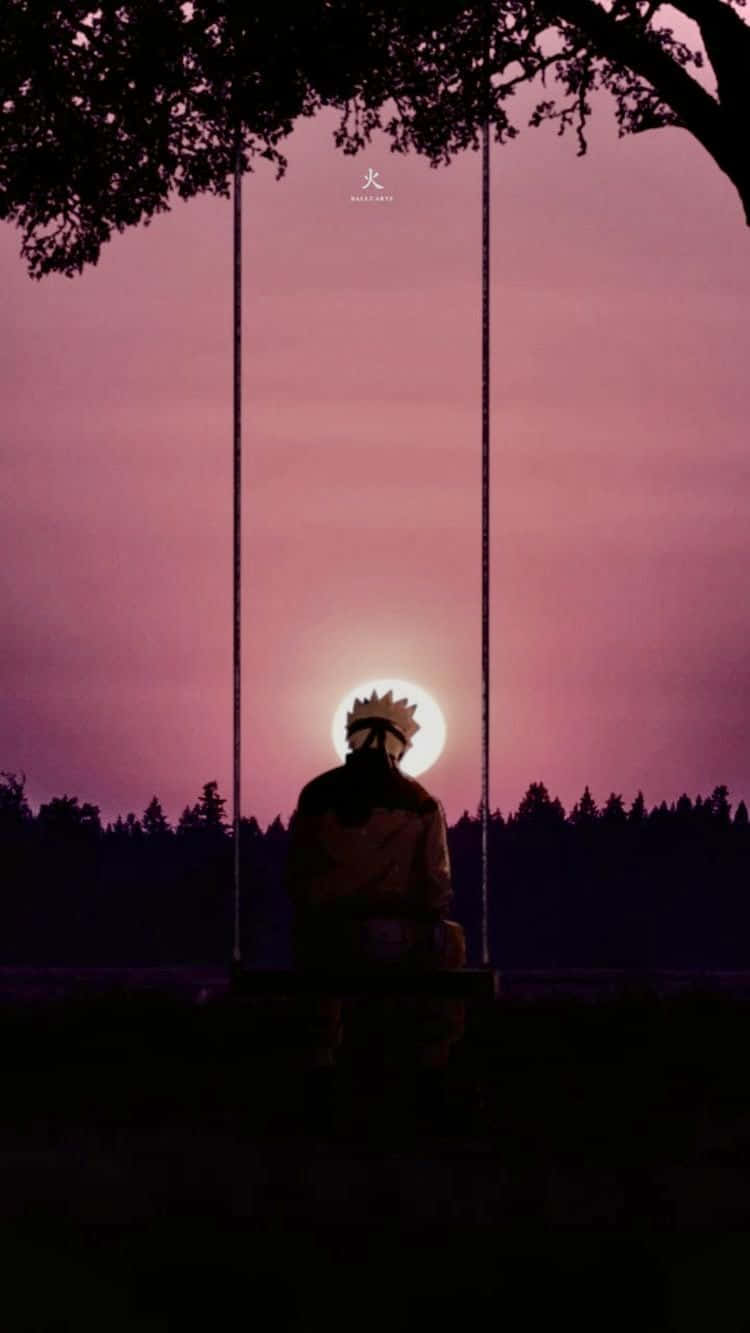 Naruto, swing, sunset, HD Phone Wallpaper