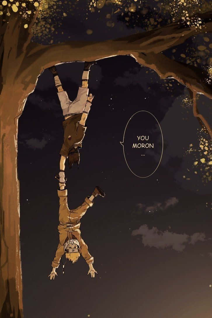 Naruto, starry night sky, golden sparkles, SD Phone Wallpaper