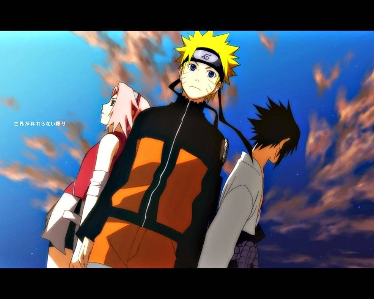 Naruto, Team 7, twilight sky, HD Desktop Wallpaper