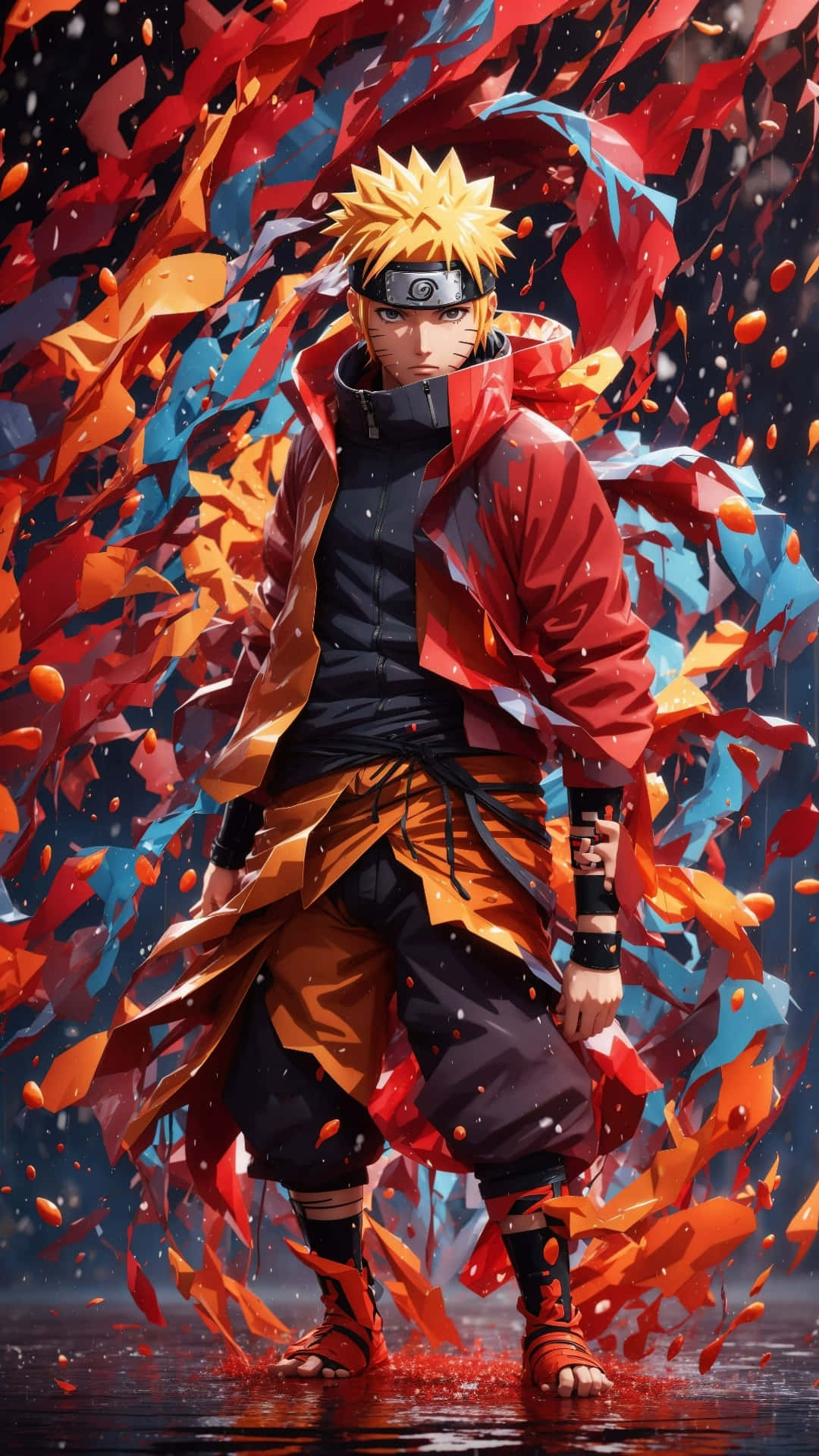 Naruto, red leaf, whirlwind, Full HD Phone Wallpaper