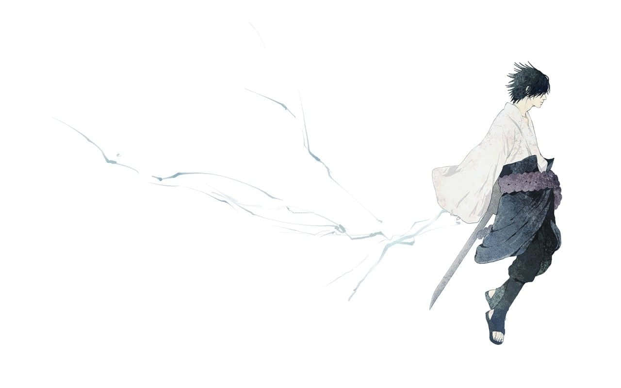 Naruto White, anime warrior, white and dark robes, HD Desktop Wallpaper