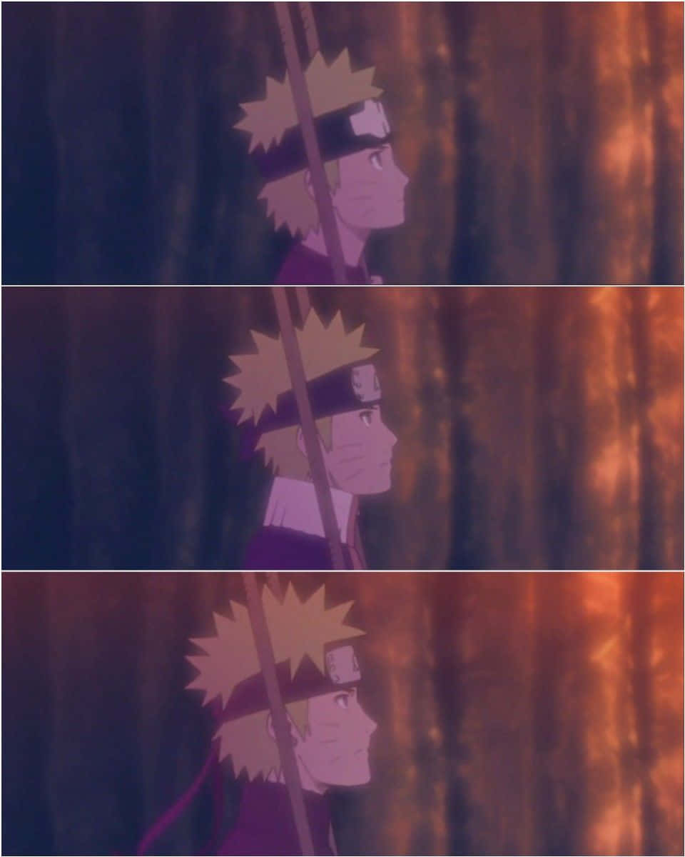 Naruto, fiery orange, dark forest, SD Phone Wallpaper