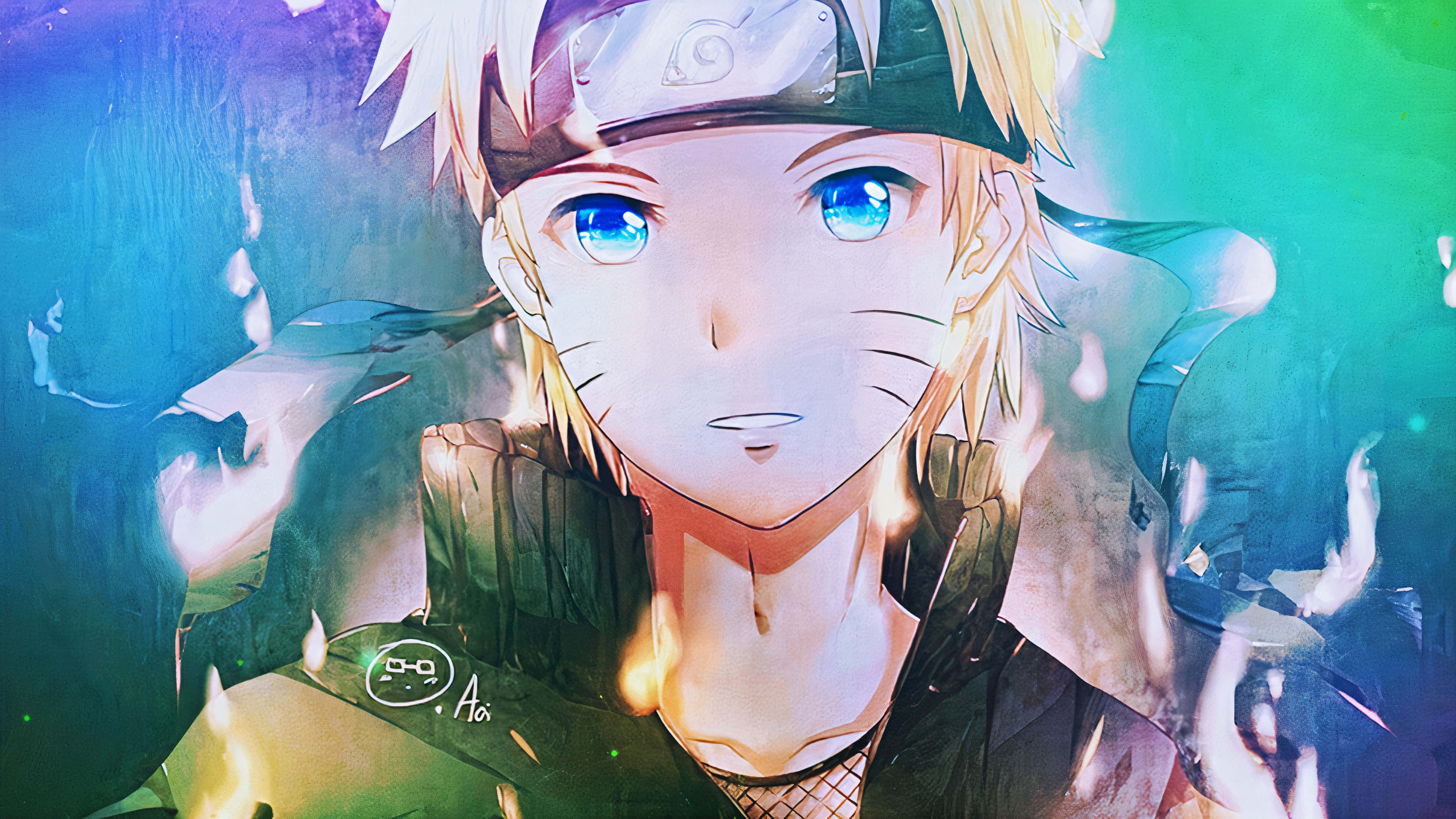 Naruto Uzumaki, bright blue eyes, blonde hair, 4K Desktop Wallpaper