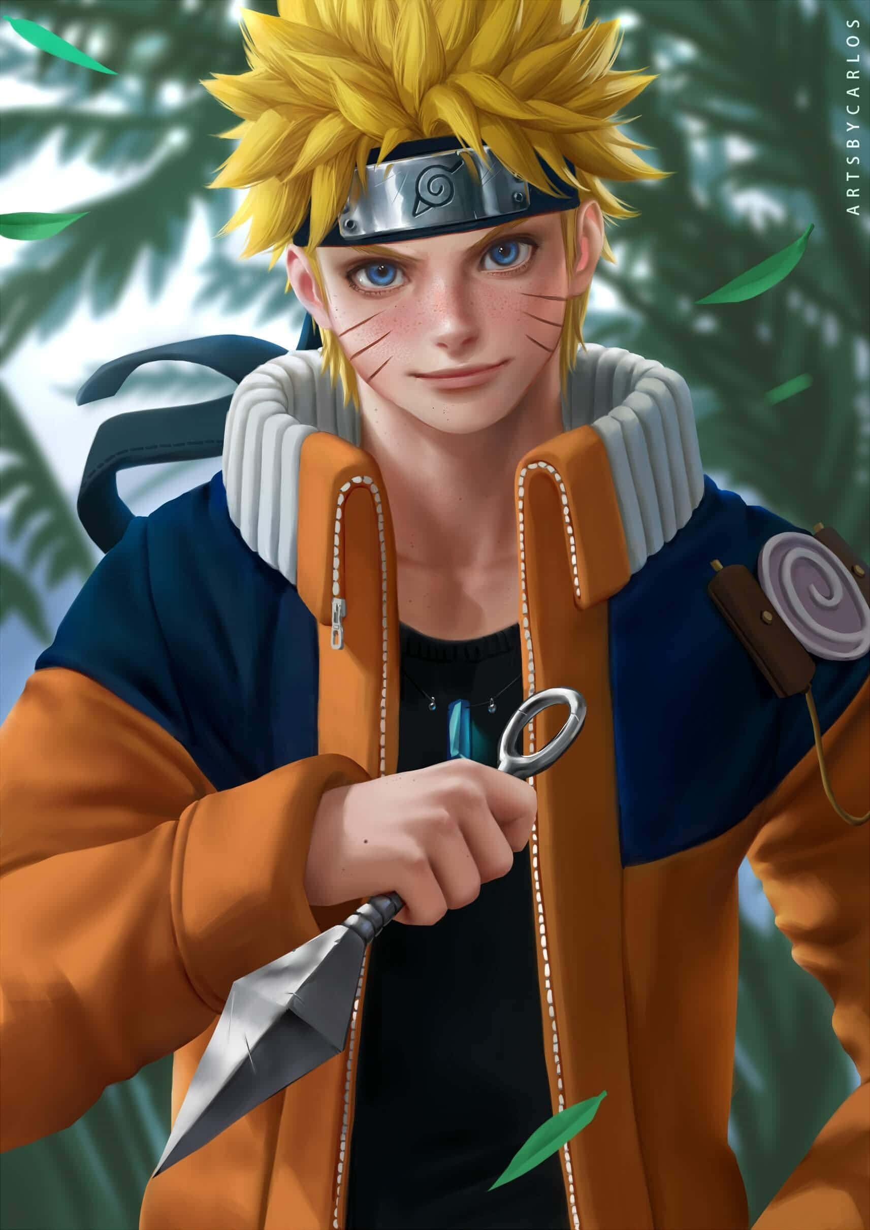 Naruto Uzumaki, kunai knife, spiky blonde hair, Full HD Phone Wallpaper