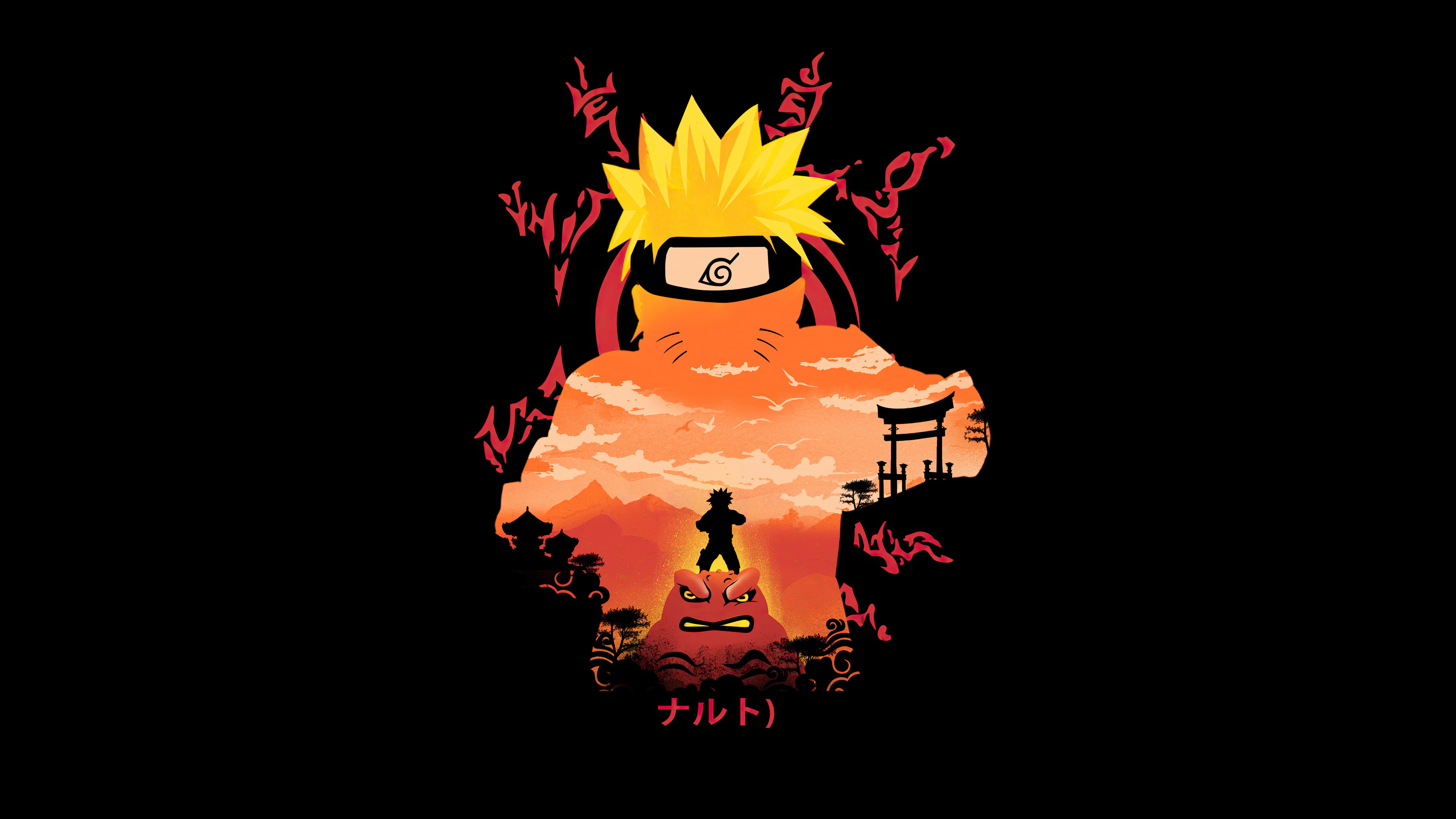 Naruto Uzumaki, Naruto, fiery orange sunset, 5K Desktop Wallpaper
