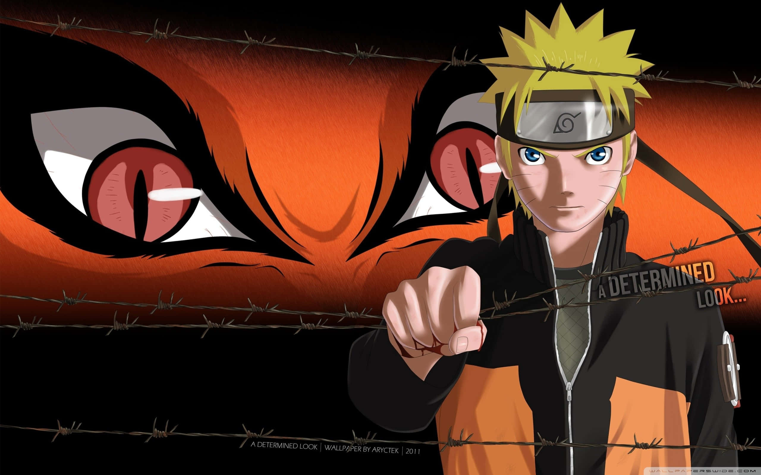 Naruto Uzumaki, 4K, barbed wire, 2K Desktop Wallpaper
