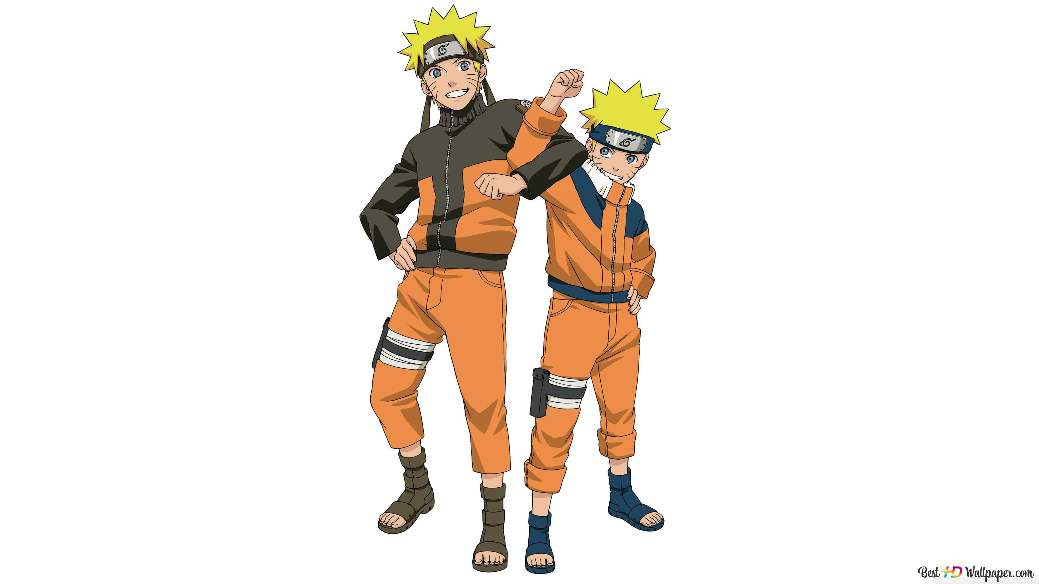Naruto Uzumaki, adult form, child form, 2K Desktop Wallpaper