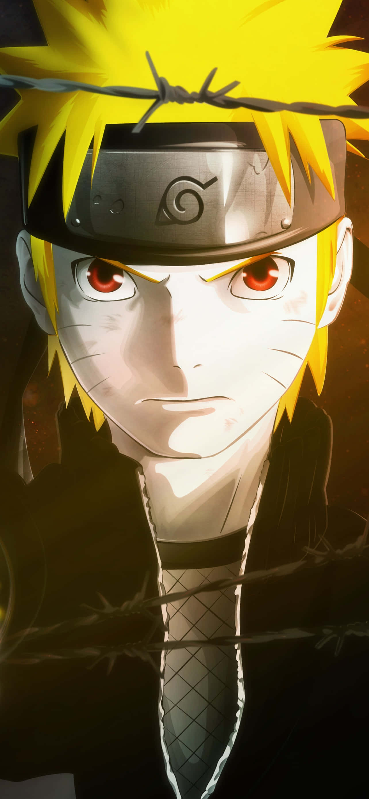 Naruto Uzumaki, spiky yellow hair, red eyes, 2K Phone Wallpaper