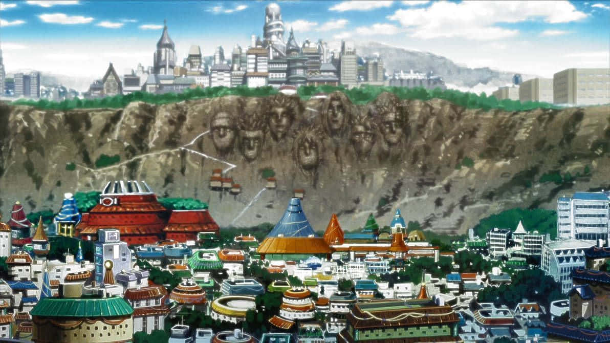 Naruto Village, anime cityscape, colorful buildings, SD Desktop Wallpaper