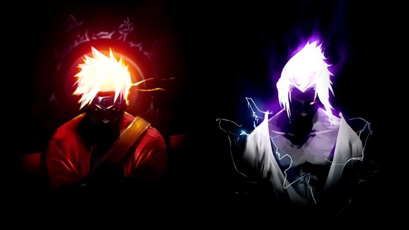 Naruto, Sasuke, neon, HD Desktop Wallpaper