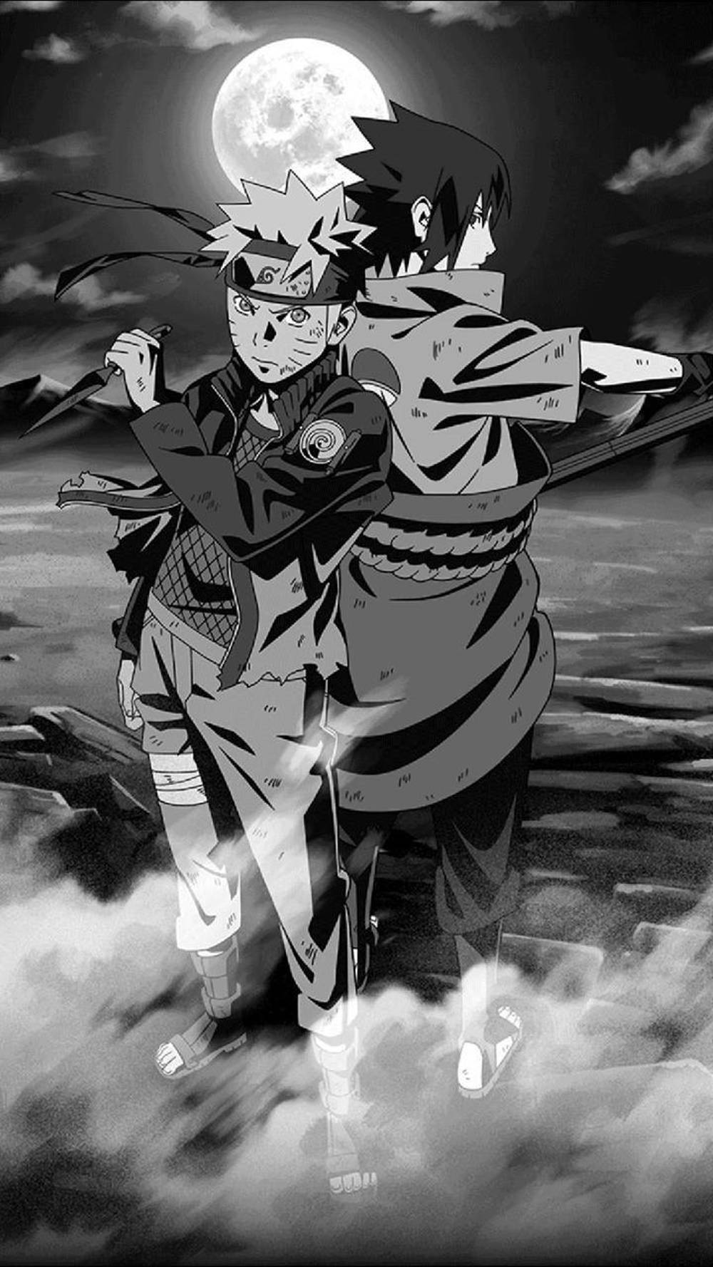 Sasuke, Naruto, full moon, HD Phone Wallpaper