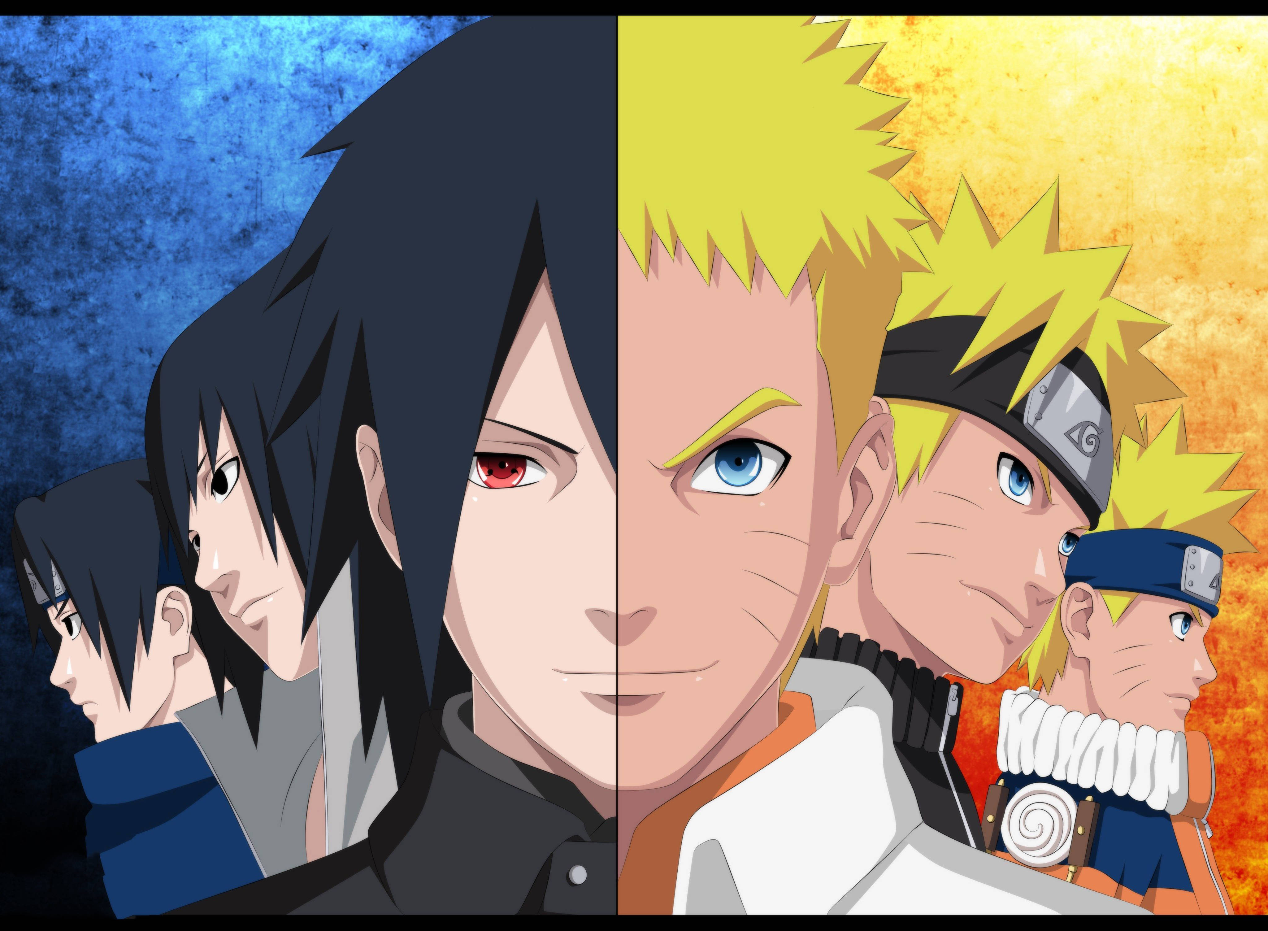 Sasuke, Naruto, blue, 4K Desktop Wallpaper