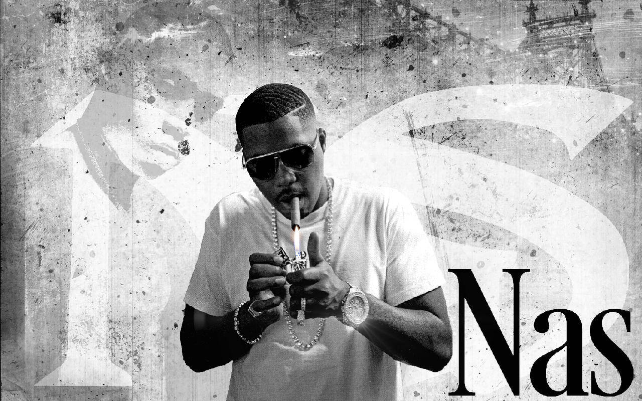 Nas, black and white, graffiti, HD Desktop Wallpaper