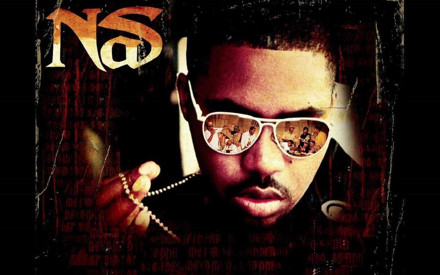 Nas, white sunglasses, beaded chain, HD Desktop Wallpaper
