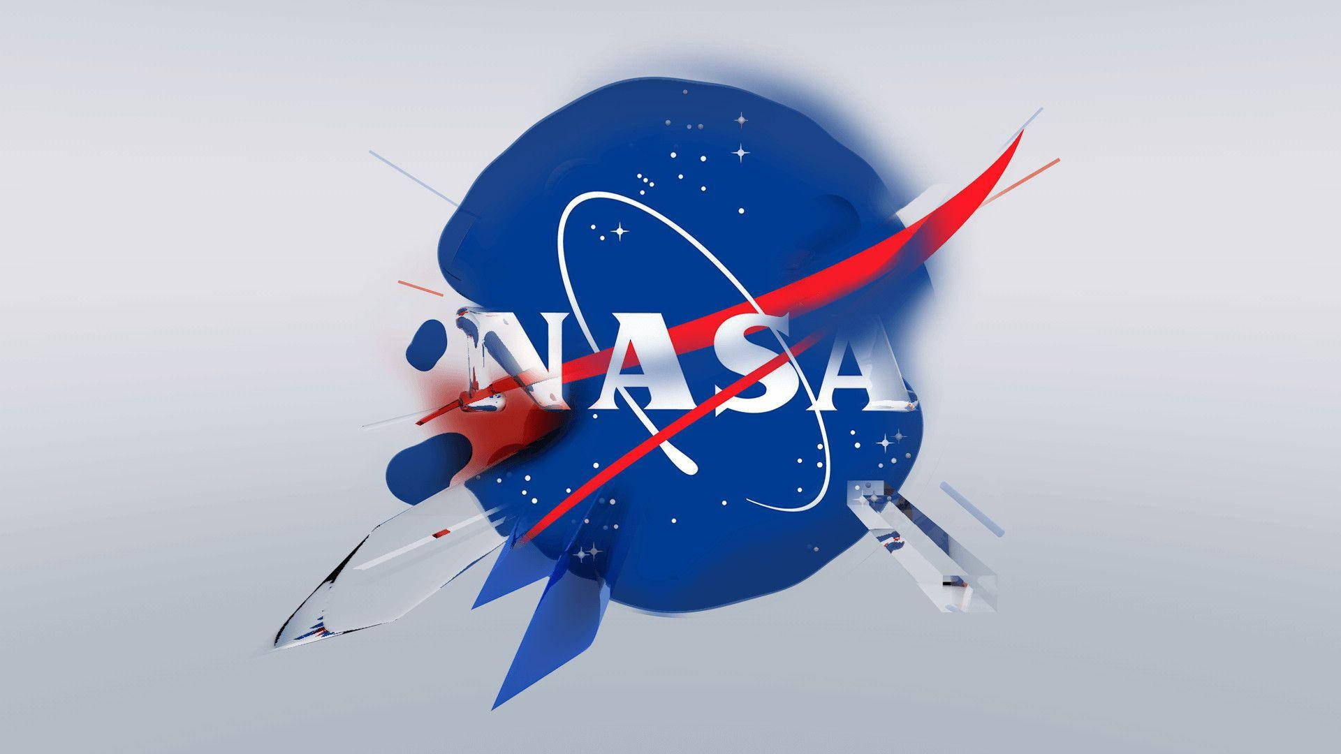 NASA, blue sphere stars, red swoosh, Full HD Desktop Wallpaper
