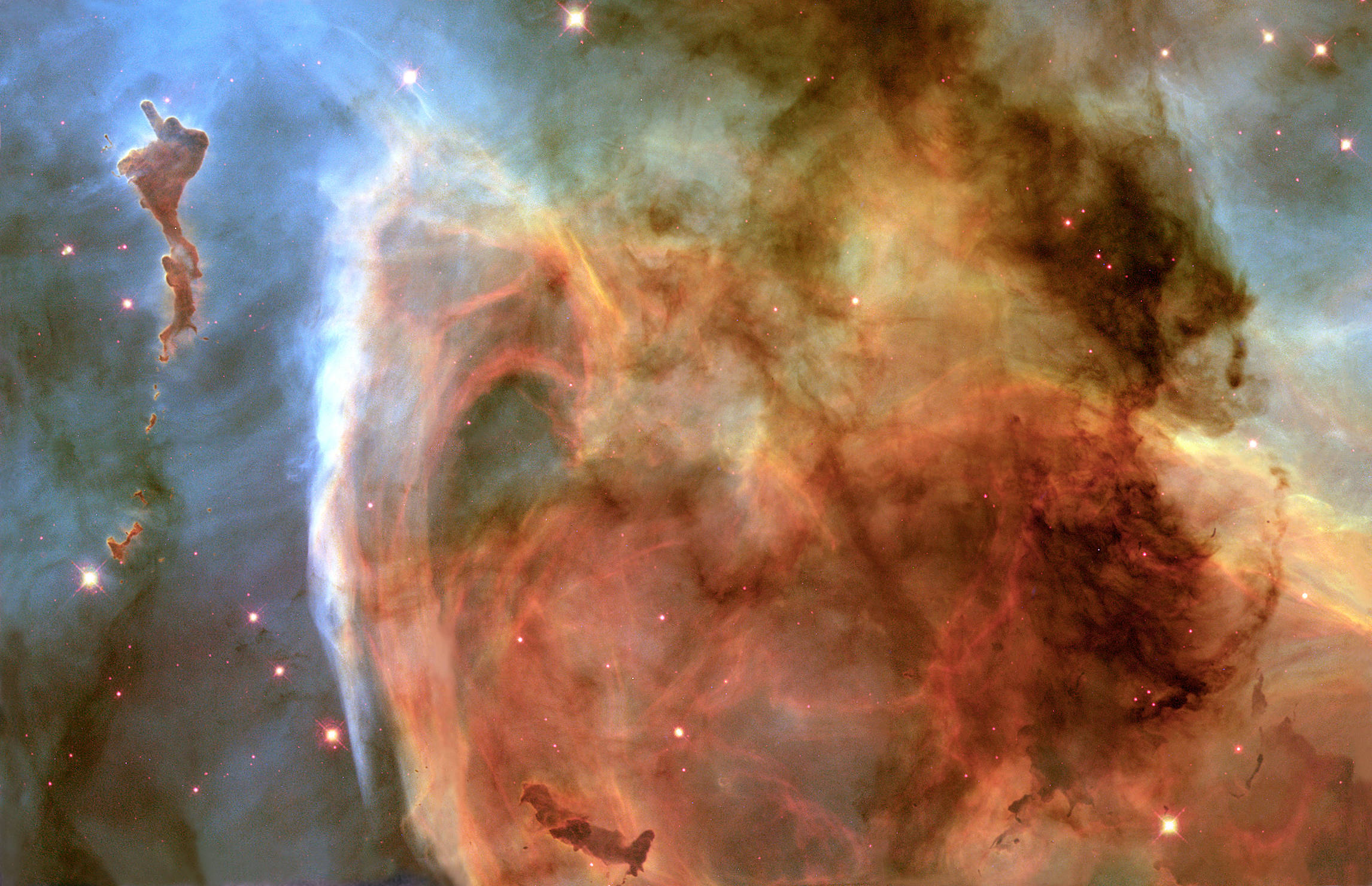 NASA Aesthetic, cosmic nebula, fiery reds, Full HD Desktop Wallpaper