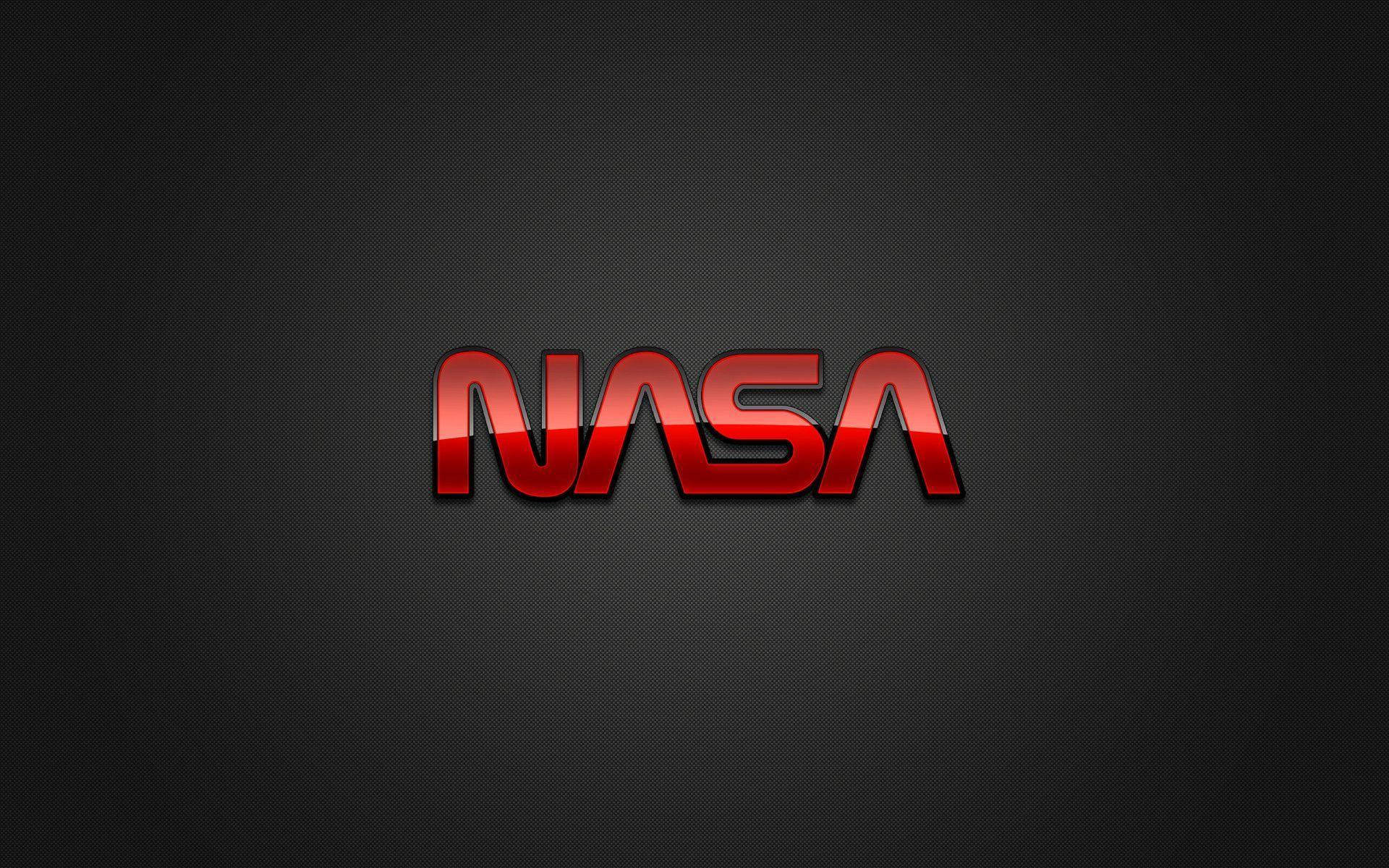 NASA, red, metallic sheen, Full HD Desktop Wallpaper