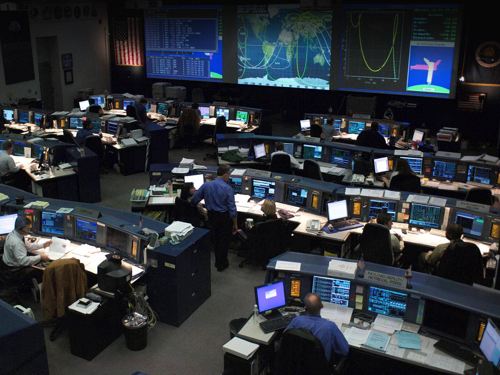 NASA Houston, mission control room, engineers, HD Desktop Wallpaper