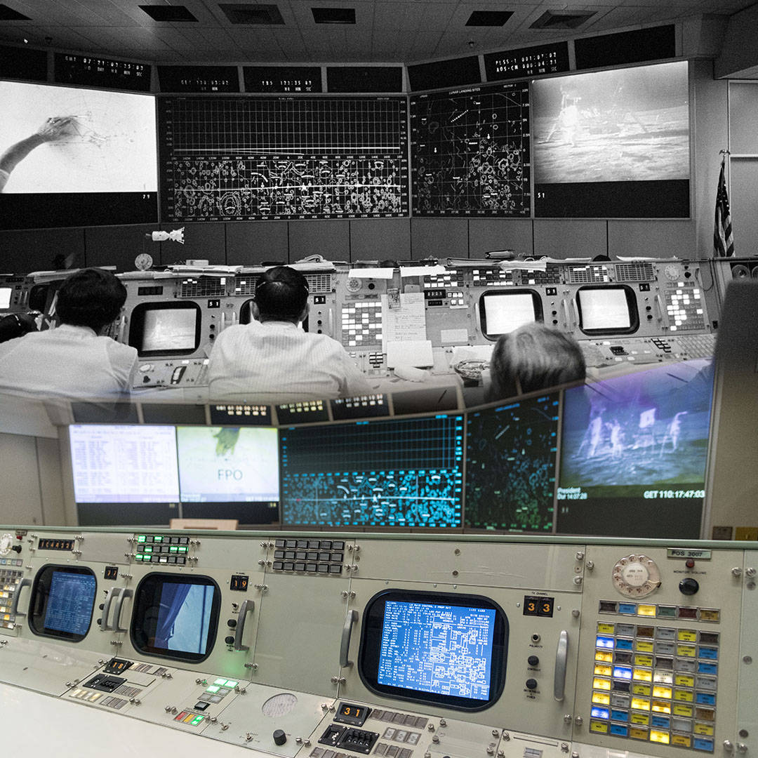 NASA Houston, mission control room, engineers, SD Desktop Wallpaper