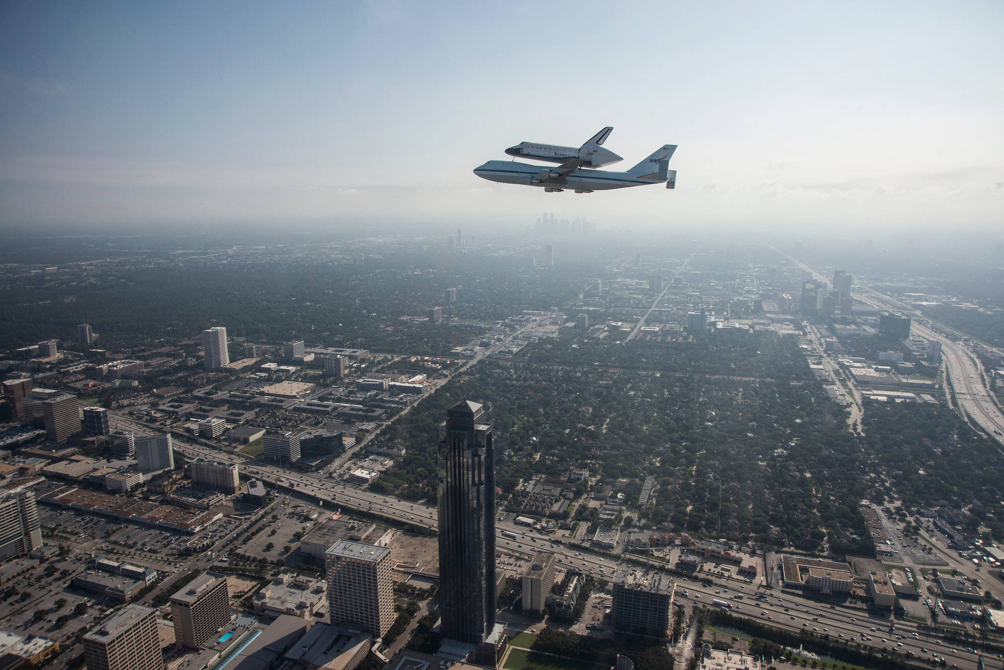 NASA Houston, space shuttle, modified Boeing 747, Full HD Desktop Wallpaper