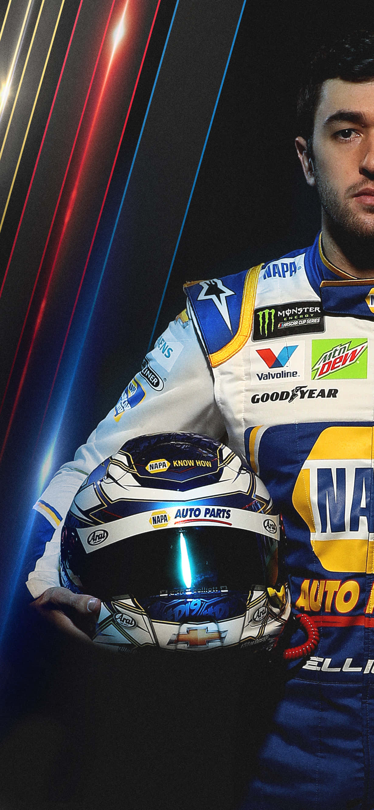 NASCAR, iPhone, blue and white racing suit, 2K Phone Wallpaper