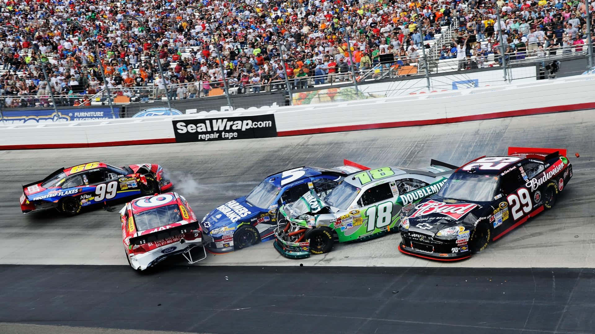 NASCAR, race cars, daytime race, Full HD Desktop Wallpaper