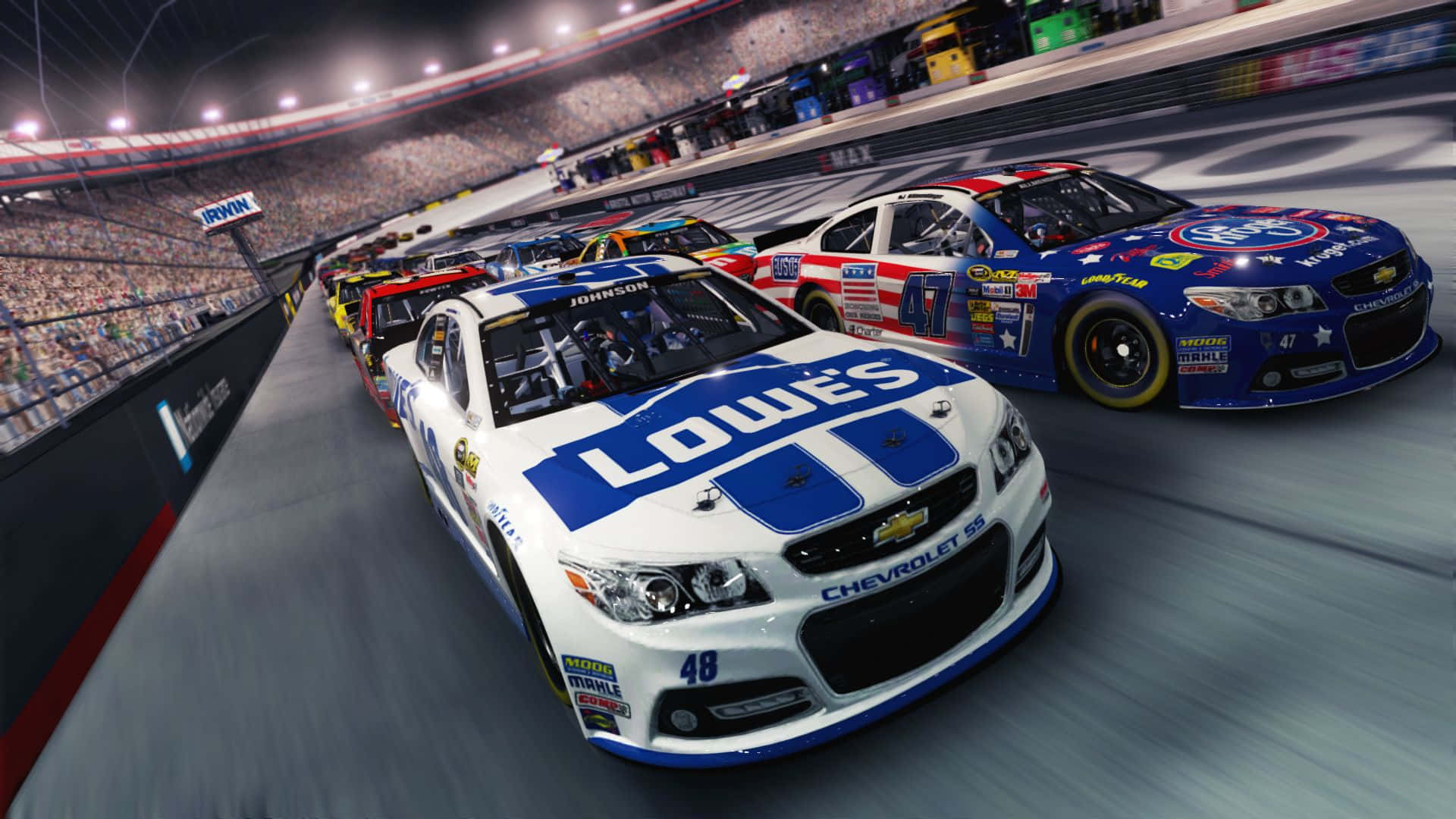 NASCAR, race cars, track, Full HD Desktop Wallpaper