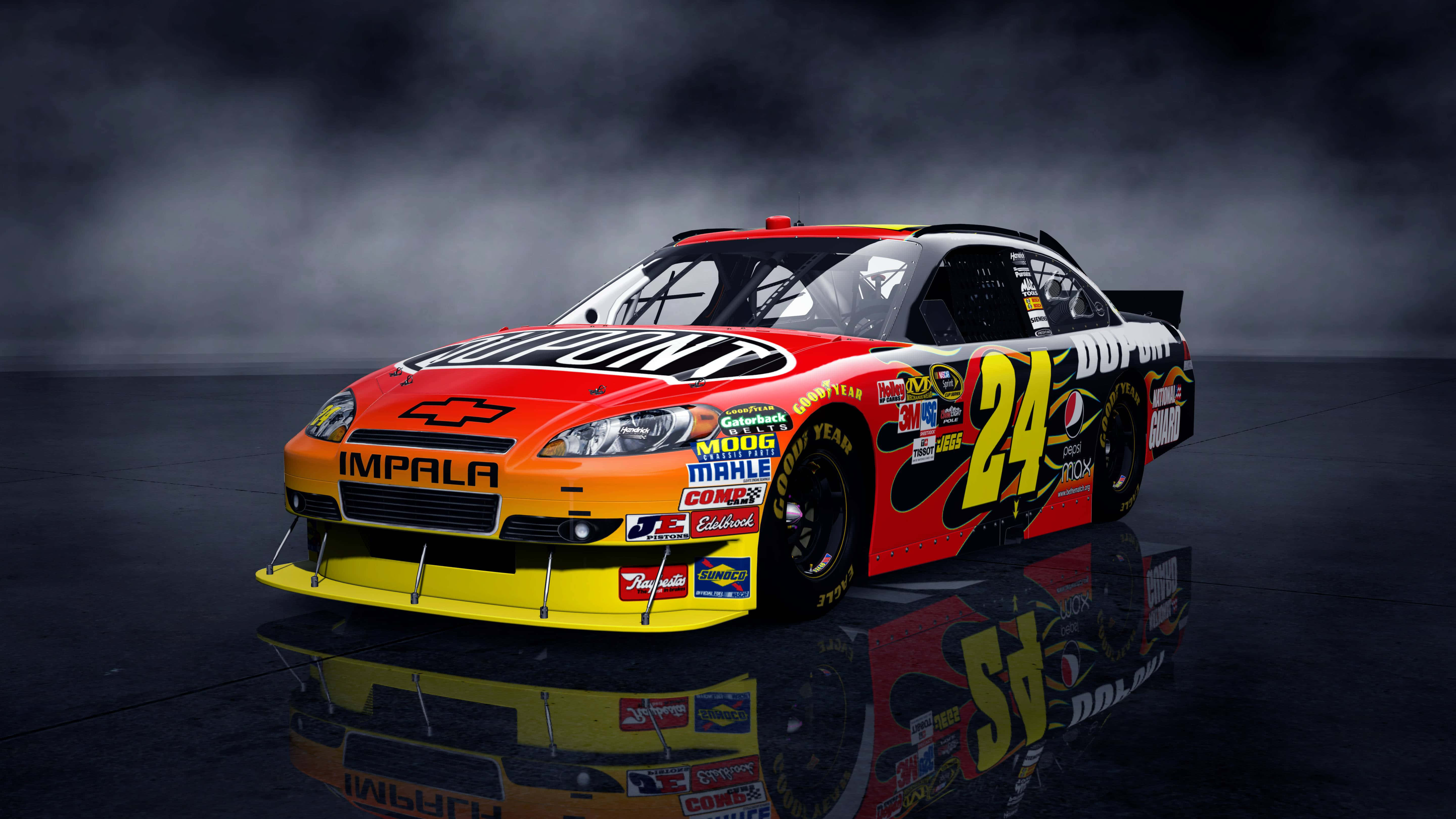 NASCAR, number 24, vibrant red, 5K Desktop Wallpaper