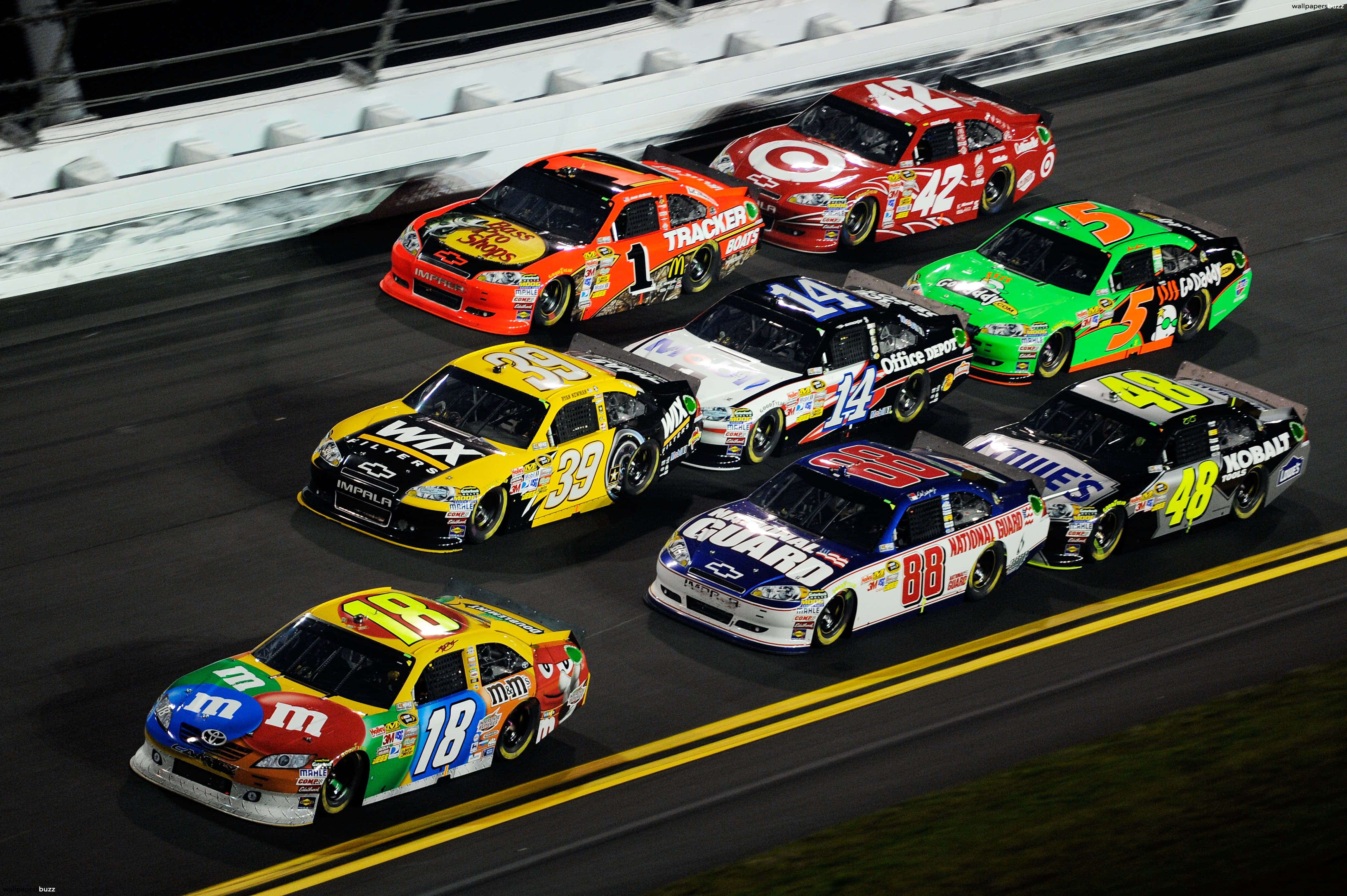 NASCAR, race cars, turn, 4K Desktop Wallpaper
