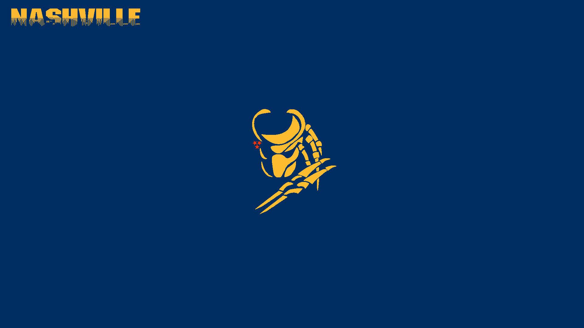 Nashville Predators, claws, yellow bull skull logo, Full HD Desktop Wallpaper