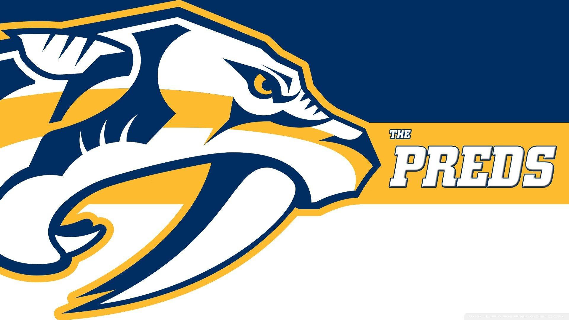 Nashville Predators, snarling predator head, navy yellow and white, Full HD Desktop Wallpaper